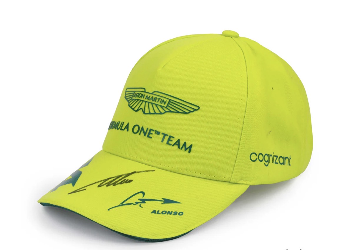 Gorra Aston Martin Fernando Alonso Autografiada