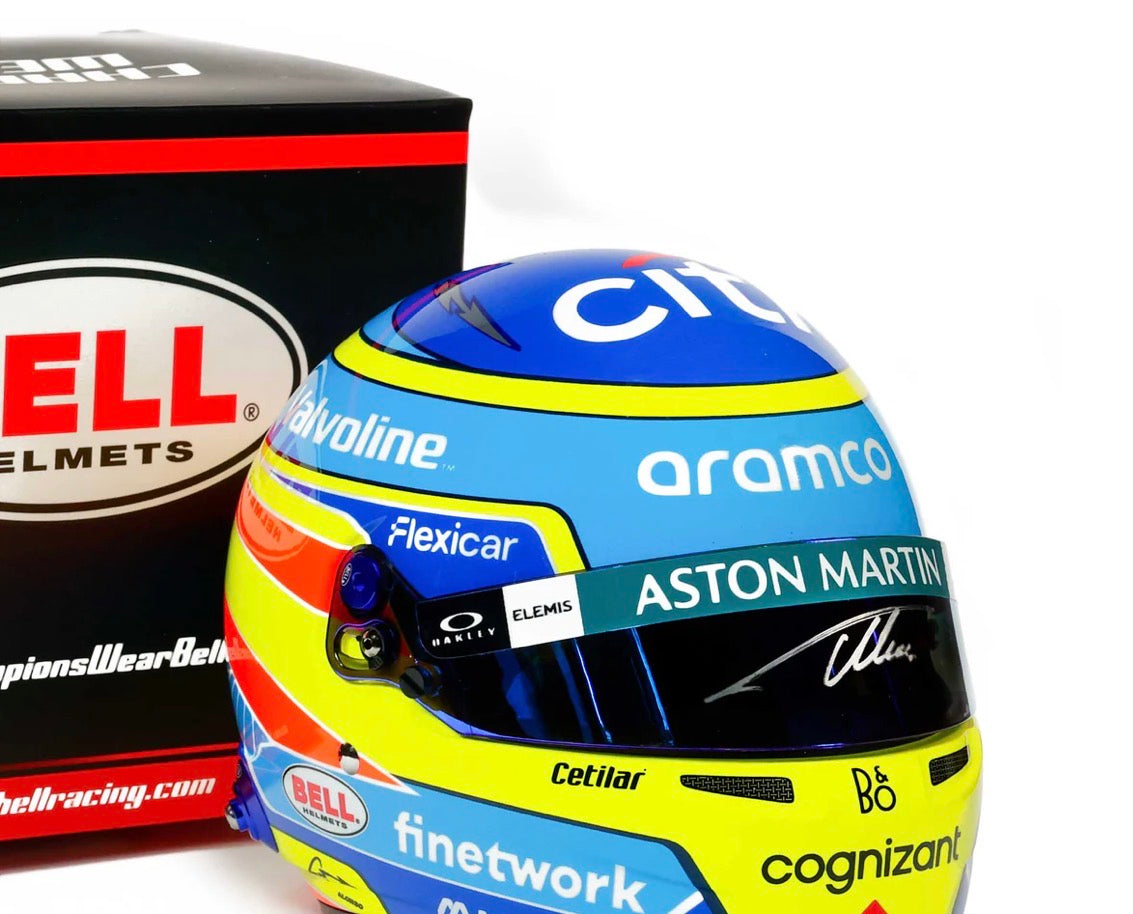 Casco escala 1:2 Fernando Alonso 2025 AUTOGRAFIADO