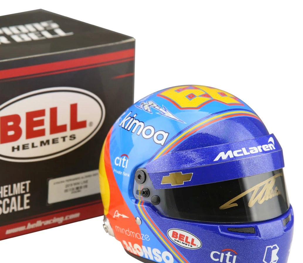 Casco escala 1:2 Fernando Alonso Indycar 2019 AUTOGRAFIADO